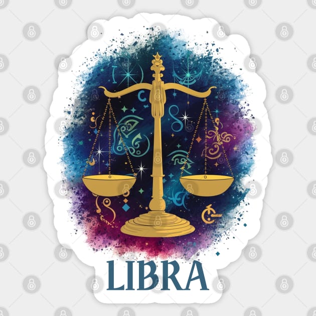 Libra Zodiac Sign Sticker by DeanWardDesigns